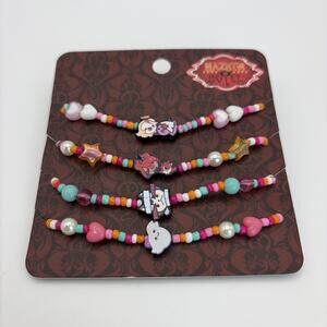 New Hot Topic Bracelet Hazbin Hotel Candy Bead Set of 4 beads charms Jewelry NWT